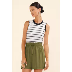 Short Feminino Tecido de Viscose Marialícia Verde