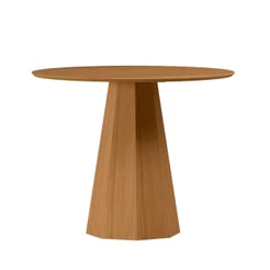 Mesa Sala de Jantar 100cm Tampo Redondo sem Vidro Isis Marrom/Ype