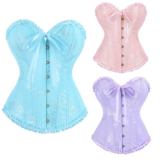 Corpete Vintage Feminino Overbust, Tops Góticos Vitorianos com Rendas, Bustiê com Barbatanas, Modelador de Cintura, Mol 