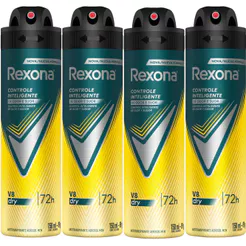 Kit Desodorante Aerosol Rexona V8 Amarelo 150ml - 4 Unidades