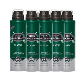 Kit Desodorante Aerosol Très Marchand Classic 150ml - 5 Unidades