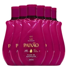 kit Loção Hidratante Paixão Flor De Baunilha 200ml - 6 Unidades