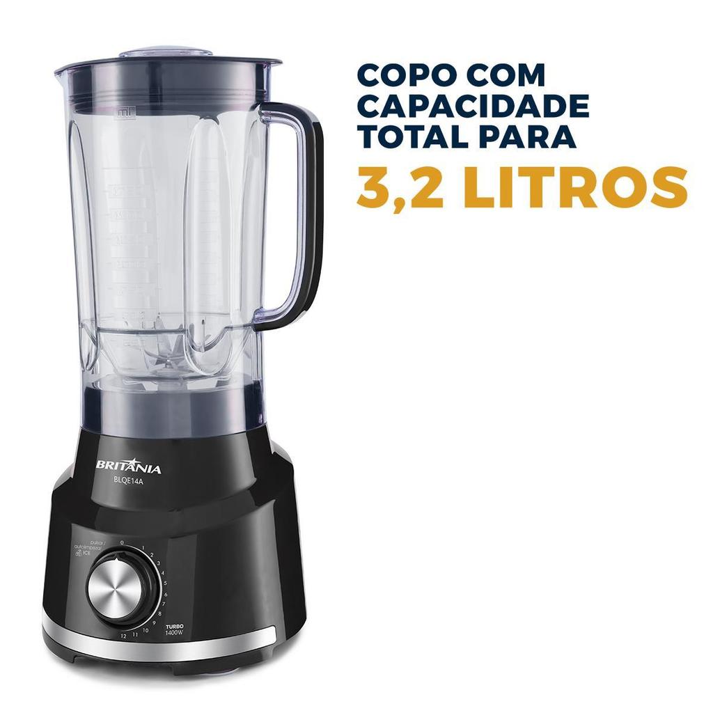 Liquidificador Britânia 1400W 3,2L 12 Velocidades BLQE14A — imagem 2 de 2