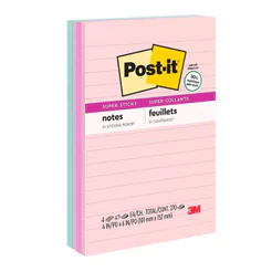 Bloco de notas adesivas Post-it pautado Reciclável 101x152mm 180 folhas 3M