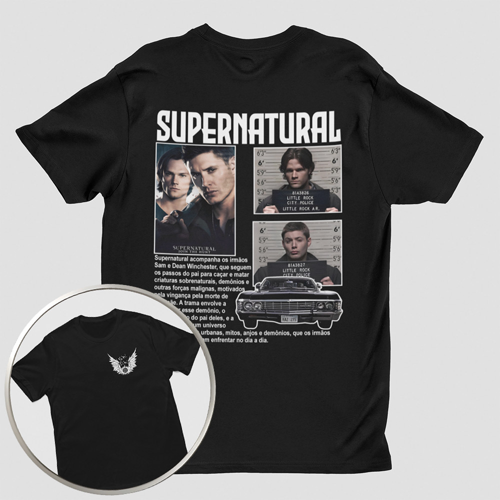 Camiseta Deam Winchester & Sam Supernatural Streetwear Camisa Biografia 30.1Algodão QualidadePremium em Oferta na Shopee