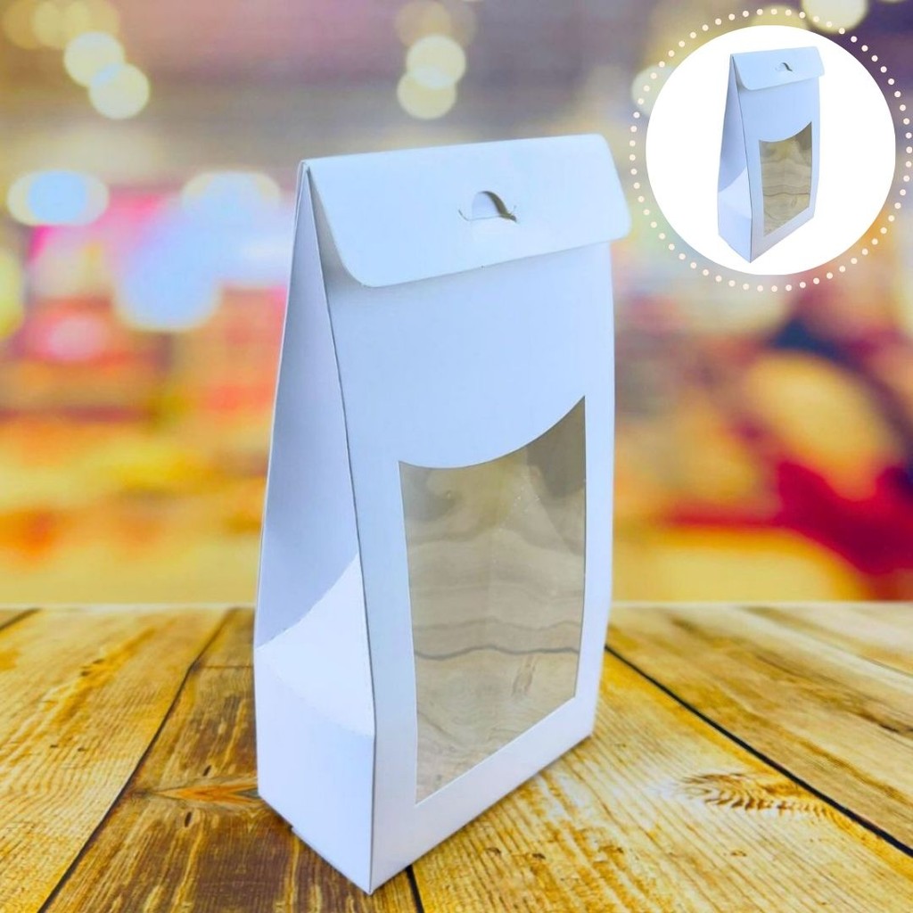 10~50 Caixa SACOLINHA COM VISOR  BRANCA  ASSK 12X6X23