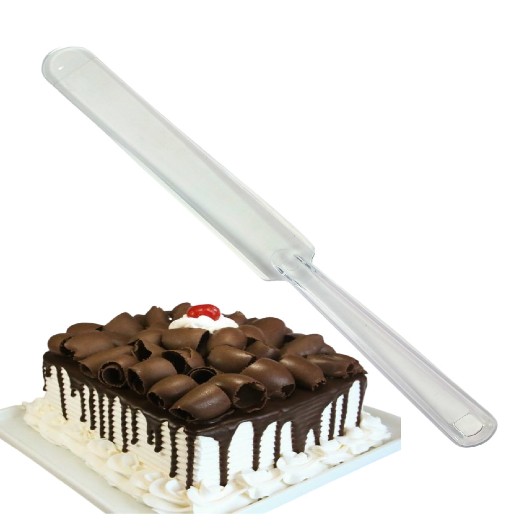 Espátula p/ Confeitar Reta Transparente 25cm Bolo Doce Confeitaria Profissional Acrílica Culinária