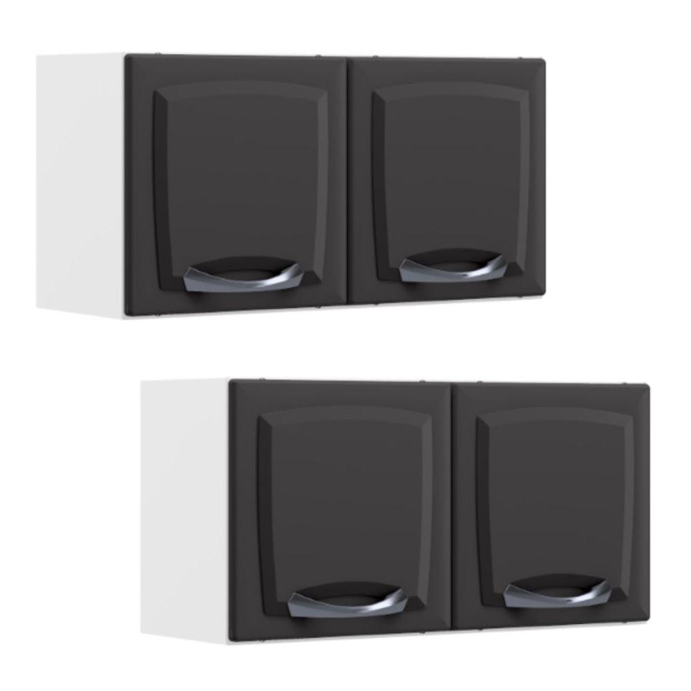 Kit 2 Armários Itatiaia New Premium 2 Portas Grafite Multiuso Cozinha Aço em Oferta na Shopee