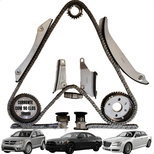Kit Corrente Comando Dodge Journey Chrysler Stratus 2.8 v6 24v 2001 2002 2003 2004 2005 2006 2007