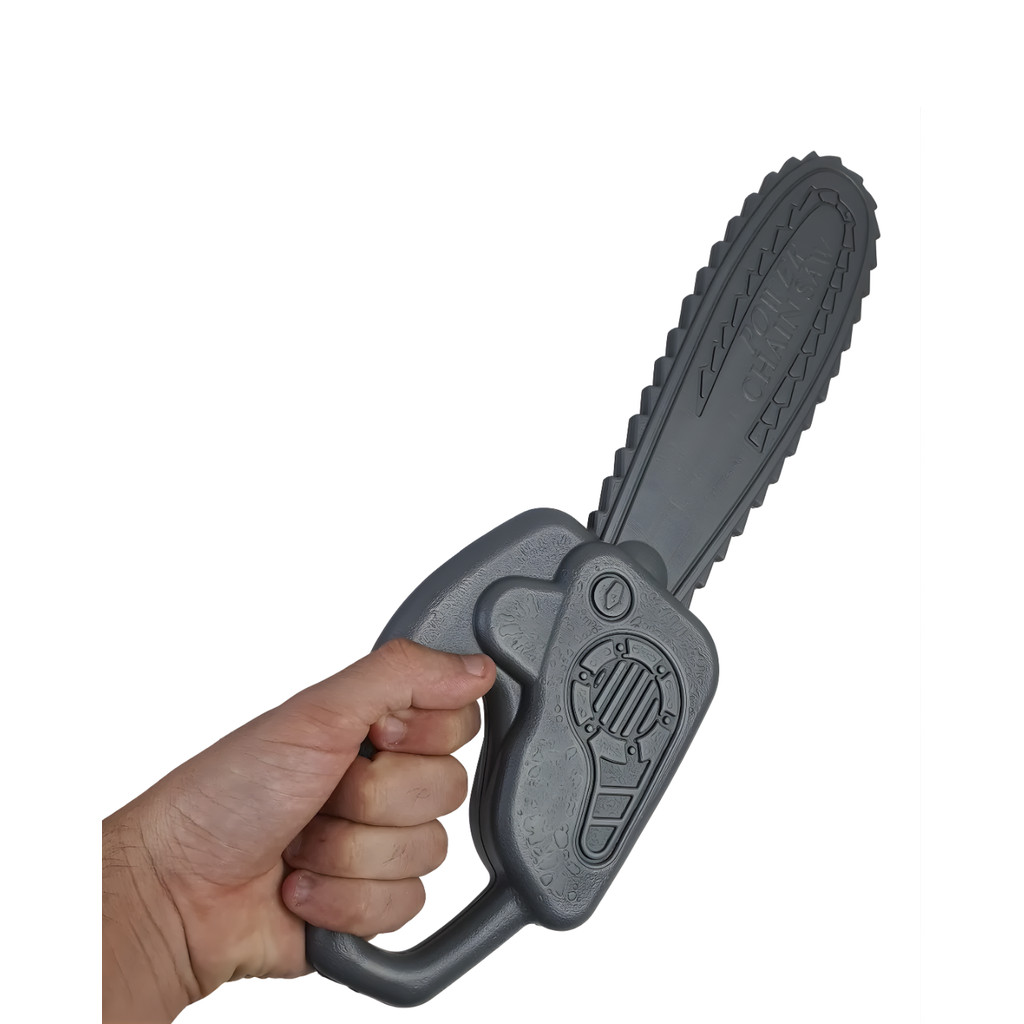 Motosserra de Brinquedo Fantasia Halloween Serra Elétrica Falsa Cinza em Oferta na Shopee