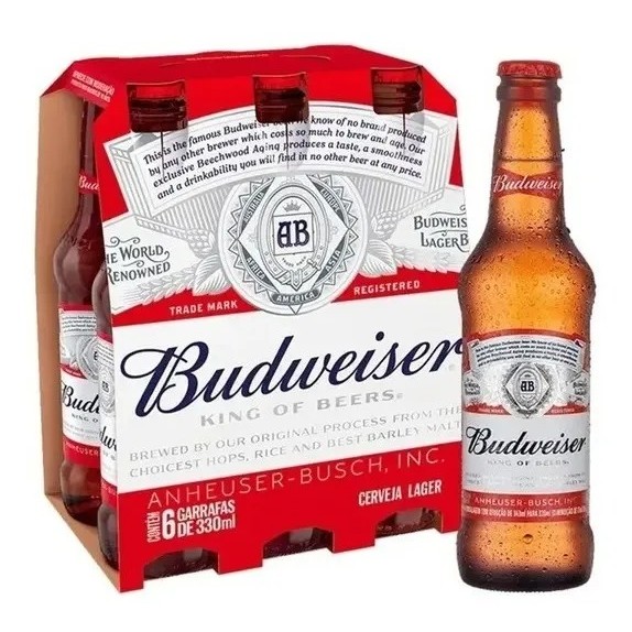 Cerveja Budweiser Long Neck 330ml – Pack com 6 Garrafas