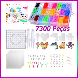 Kit 7300 Peças Conjunto Mini Hama Beads De 5mmx5mm  Brinquedos De Quebra-cabeça 3D Infantis Feitos À Mão em Oferta na Shopee