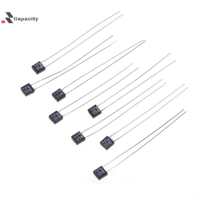 Capacidade 10 Peças Motor De Ventilador Quadrado Preto 2A 250V Fusível Térmico LED Fues 115 120 125 130 135 140 145 Inte