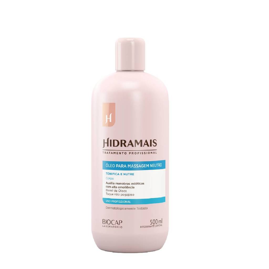 Óleo Neutro Hidramais 500ml – Massagem Profissional, Nutre, Tonifica e Facilita Manobras Estéticas