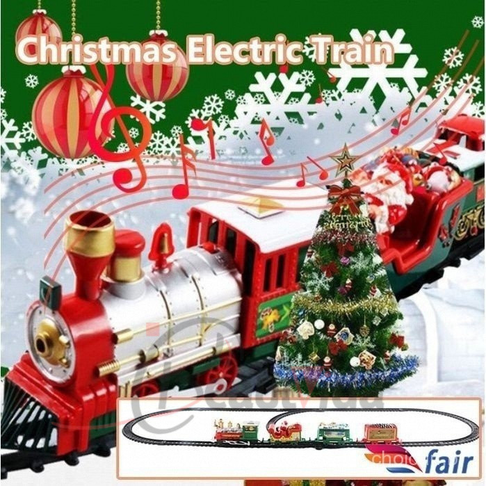 Enfeites de Natal Trem Elétrico de Natal Brinquedos Carros Sem Música Papai Noel Decoração de Árvore Conjunto de Modelos