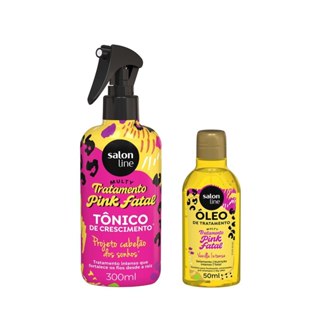 Kit Cachos dos Sonhos Multy Pink Fatal com Óleo de Tratamento e Tônico Capilar em Oferta na Shopee