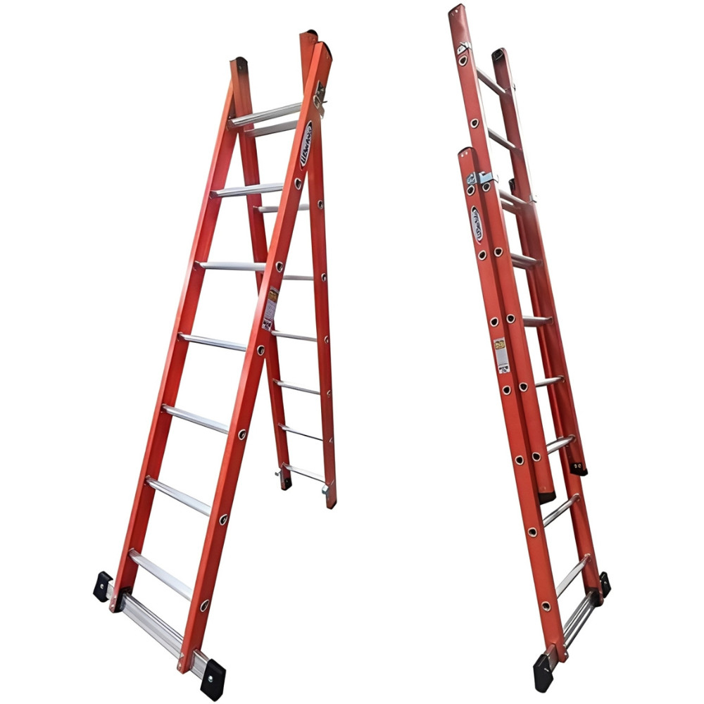 Escada Alumínio Fibra 7x12 Degraus Tesoura Extensível 2,20x3,80m 120kg W.Bertolo em Oferta na Shopee