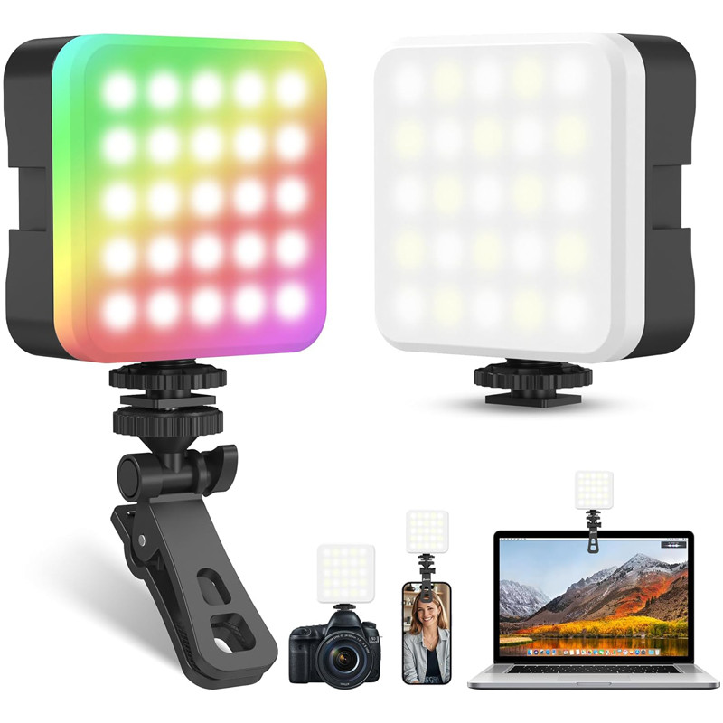 Kit de Iluminação Portátil para Estúdio | Luz LED Bicolor com Carregamento USB, Ideal para Stream e Fotografia Noturna