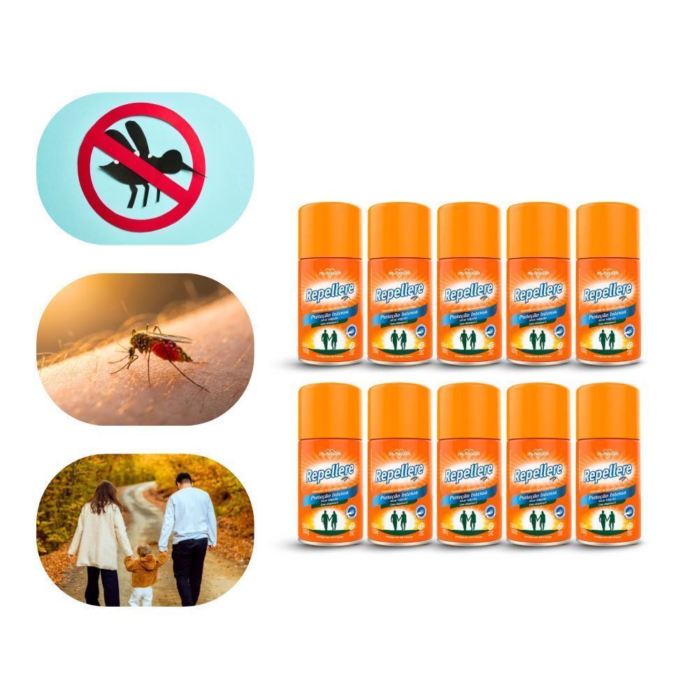 Kit 10 Spray Repelente De Insetos Repellere Proteção Intensa Seca Rápido