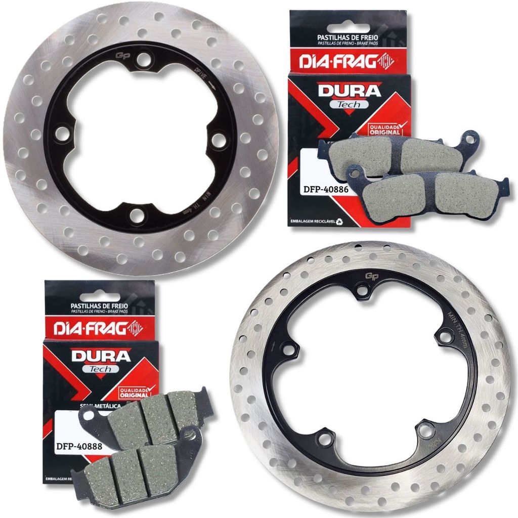 Discos de Freio Cb 300f Twister Combi Brake + Pastilhas Diafrag