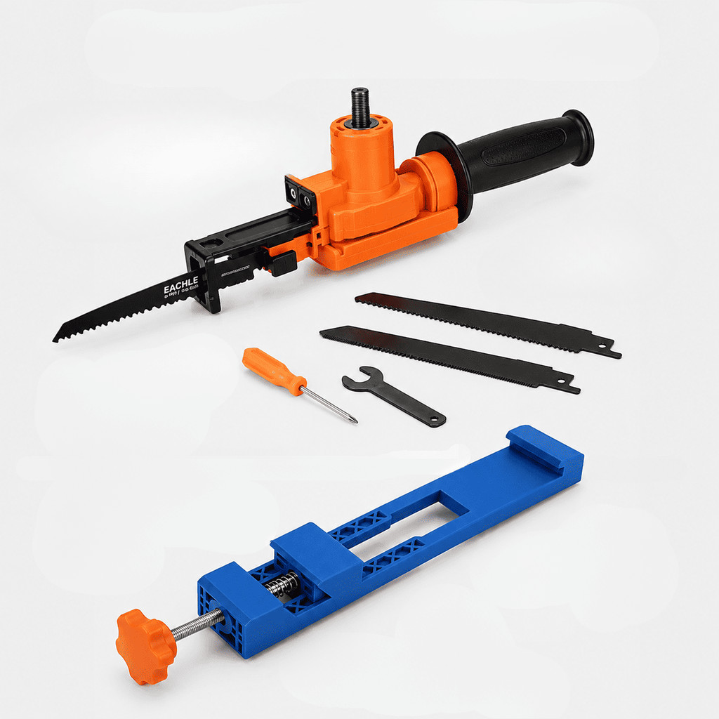 Kit Adaptador Serra Sabre Furadeira Guia Serra Circular Corte Madeira Metal Marcenaria