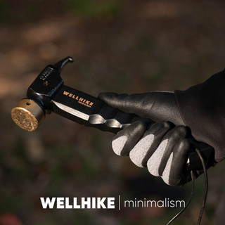 WELLHIKE martelo de madeira maciça enegrecido, aço inoxidável, barraca de acampamento, dossel, prego, multifuncional, fe