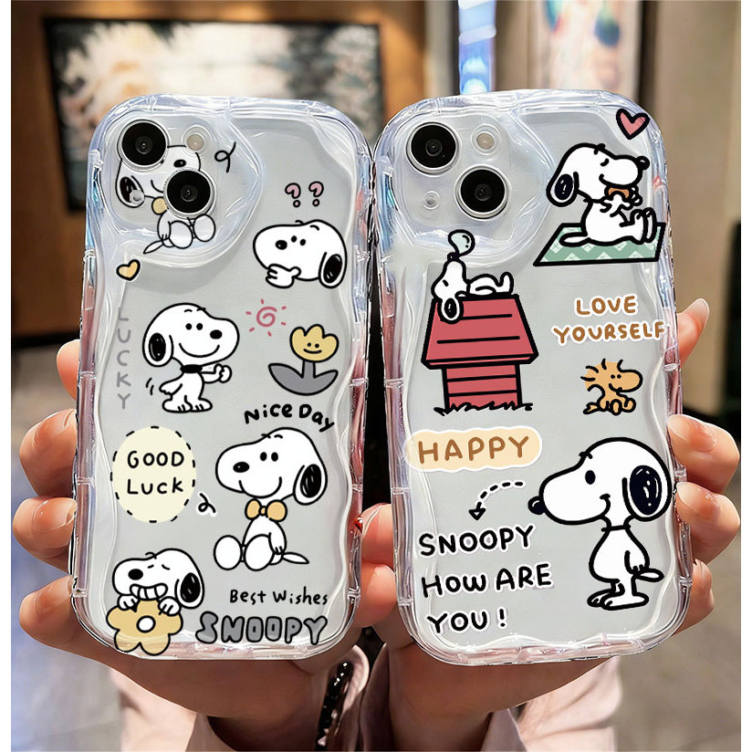 Para Samsung A56 A36 A55 A15 A16 A54 A14 A05 A34 A35 A51 A52 A13 A12 A04E Capa Transparente Com Desenho Animado Snoopy
