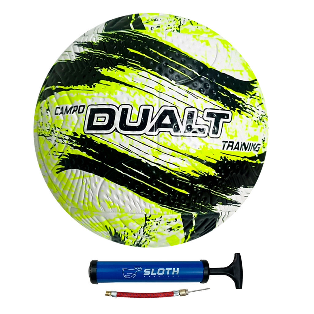 Bola Futebol de Campo Dualt Training PVC Resistente + Bomba de Ar