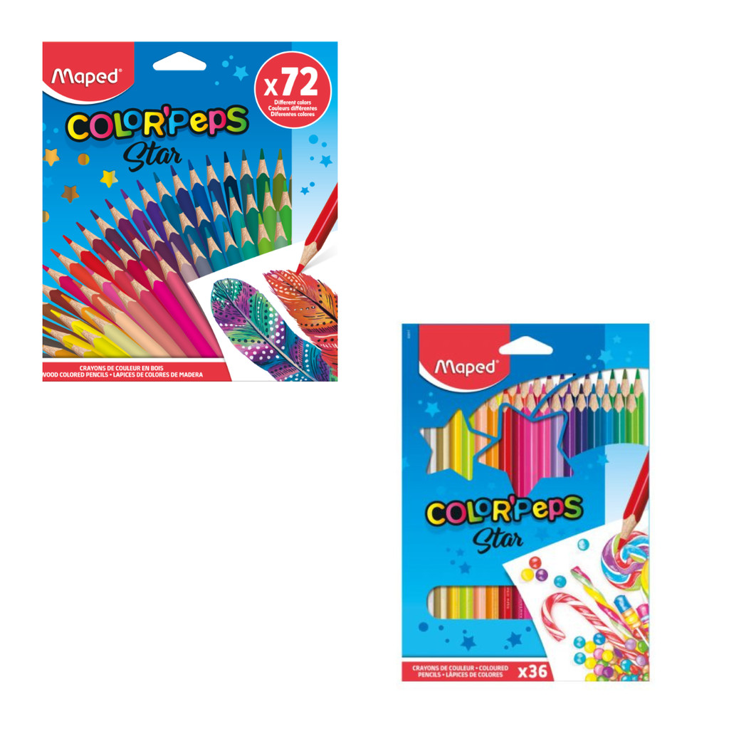 Lápis de Cor Maped 36/72 Cores Color'Peps Star-MAPED