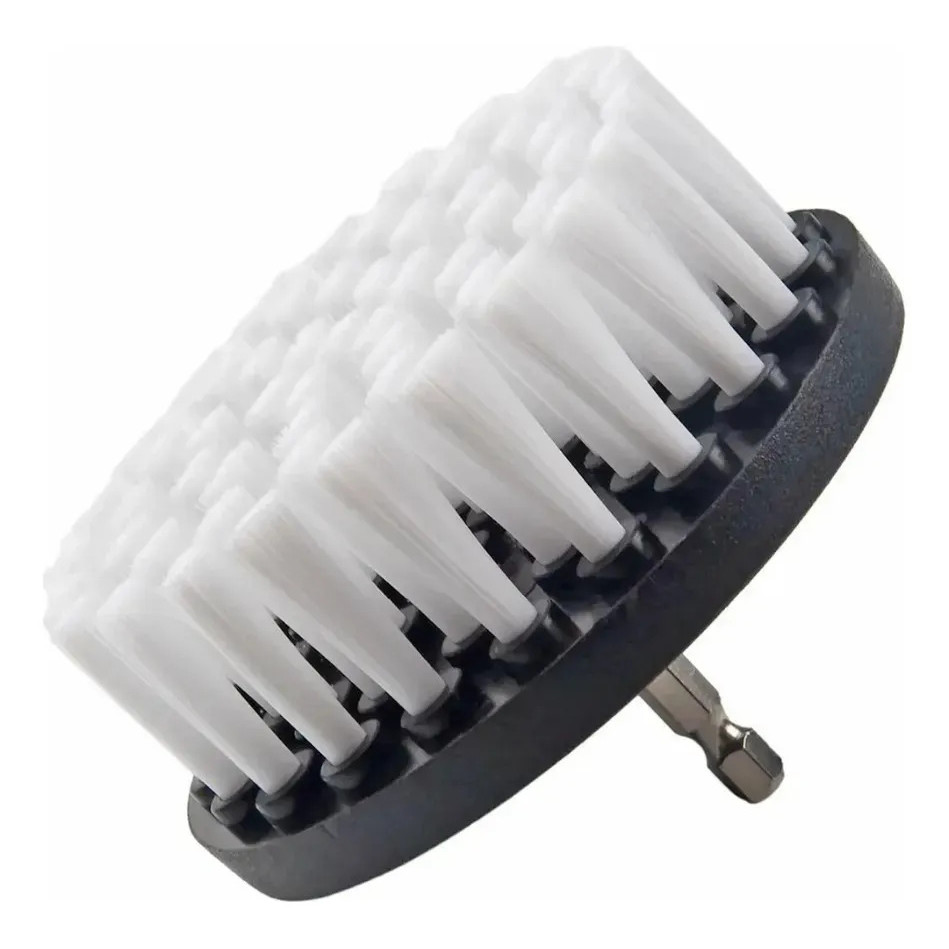 Escova Rotativa 100mm Super Macia Para Estofados Branco