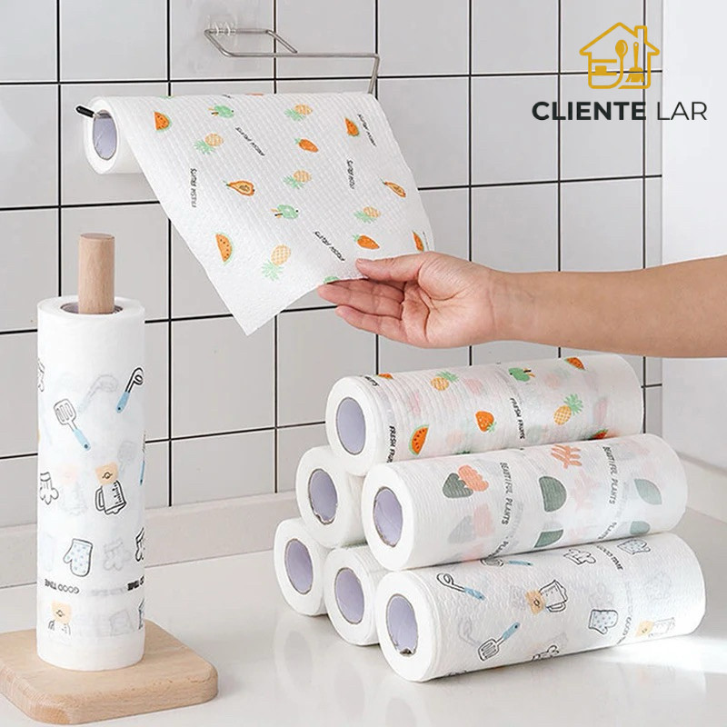 Rolo de Pano Reutilizável Absorvente Lavável