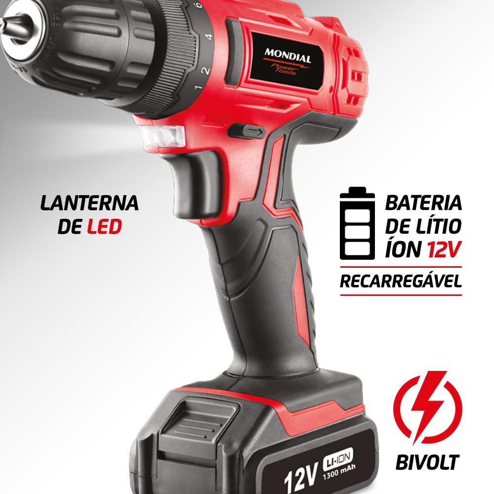 Furadeira Parafusadeira sem Fio 12V 3/8