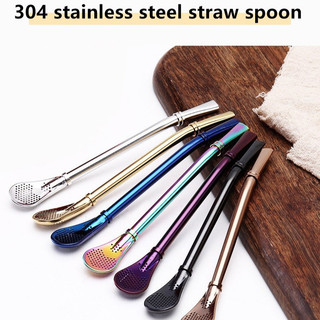 【2 em 1 Reutilizável】2-In-1 Straw Spoon/Colher/Canudo/Portátil/Sobremesas