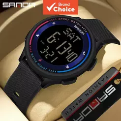 Sanda 6158 Esportes Ultra Finos LED Relógio Digital Tela Grande Moda