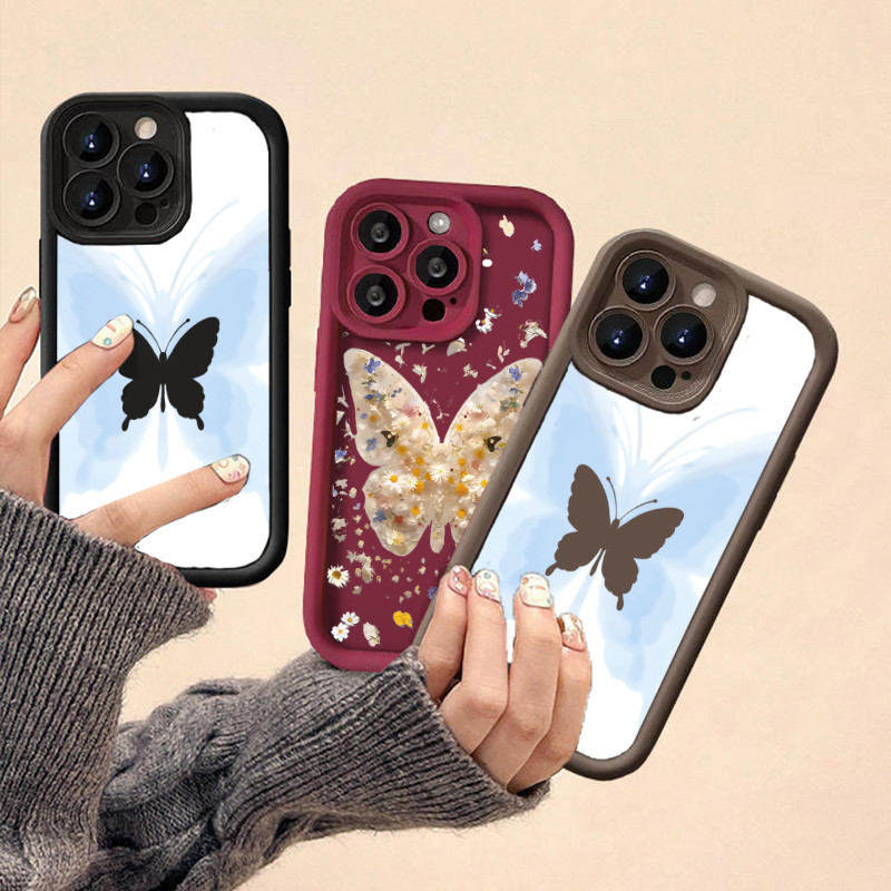 Azul Oco Dourado Borboleta Padrão Caso De Telefone Compatível Para Samsung A15 A21S A22 A23 A24 A25 A31 A32 A33 A34 Engr