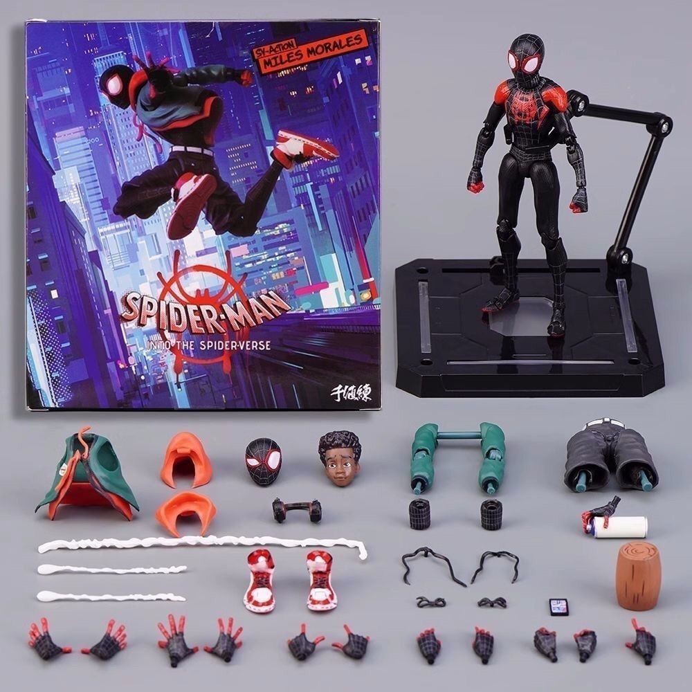 SHF Homem-Aranha Através Do Verso Miles Morales Figura De Ação Articulada , Brinquedo Modelo Colecionável Em Caixa