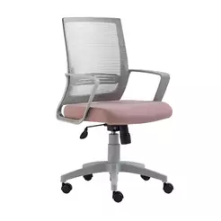 Cadeira Giratória Stay Cinza/Coral com Tela Mesh e Sistema Relax - Roal