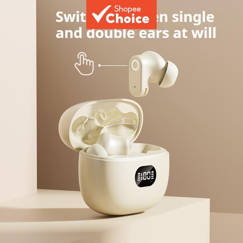 Fones de ouvido TWS, fones sem fio Bluetooth 5.3 à prova d’água com microfone, fones de ouvido para música, uso diário,