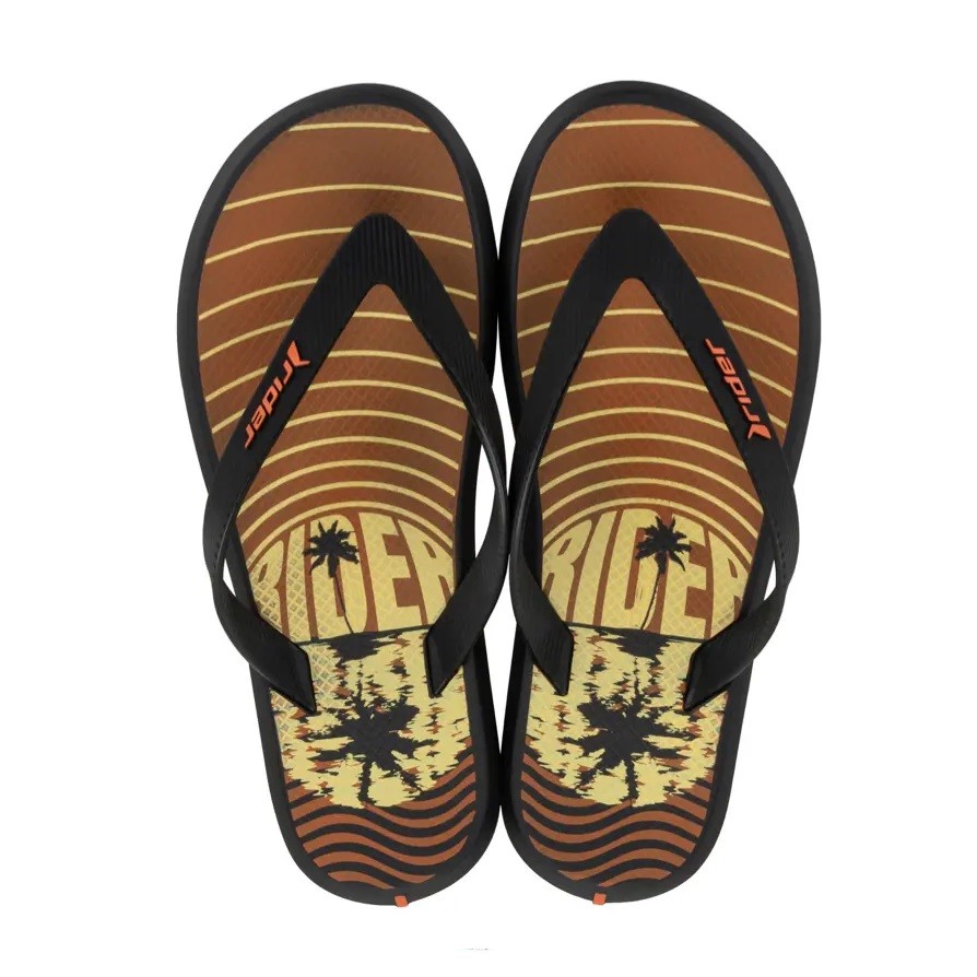 CHINELO MASCULINO RIDER R1 STYLE PRETO / LARANJA 11818
