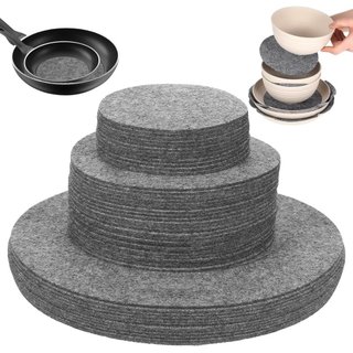 Divisórias para Pratos de Porcelana, 96 Peças de Divisórias de Feltro para Pratos, Protetores Redondos para Pratos de Po