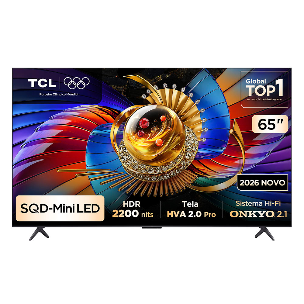 Smart TV TCL 65 Polegadas SQD-Mini LED 4K Q7D Pro WiFi Bluetooth Google TV HDR10+ 144 Hz 65Q7DPRO