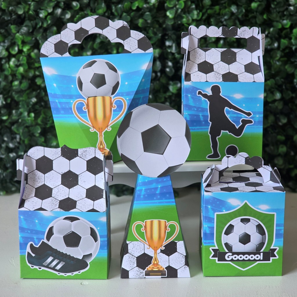 Caixinhas Futebol - PEGUE E MONTE - PRONTA ENTREGA kit festa lembrancinhas aniversario mimos decoração personalizados