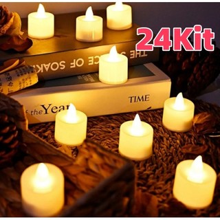 Vela luz led-24 Conjuntos Vela Led Eletrônica Amarela Linda Decorativa Com Baterias/Festa…