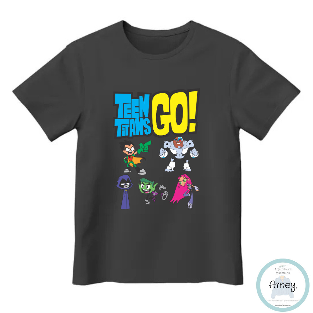 Camiseta Camisa Infantil Juvenil seriado Desenho Jovens Titãs Go Unissex 100% Algodão