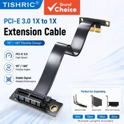 TISHRIC Cabo de Extensão PCIe 3.0 X1 5/10/15/20cm Flexível, Adaptador de 90/180 graus para Placas de Rede, Placas de Som