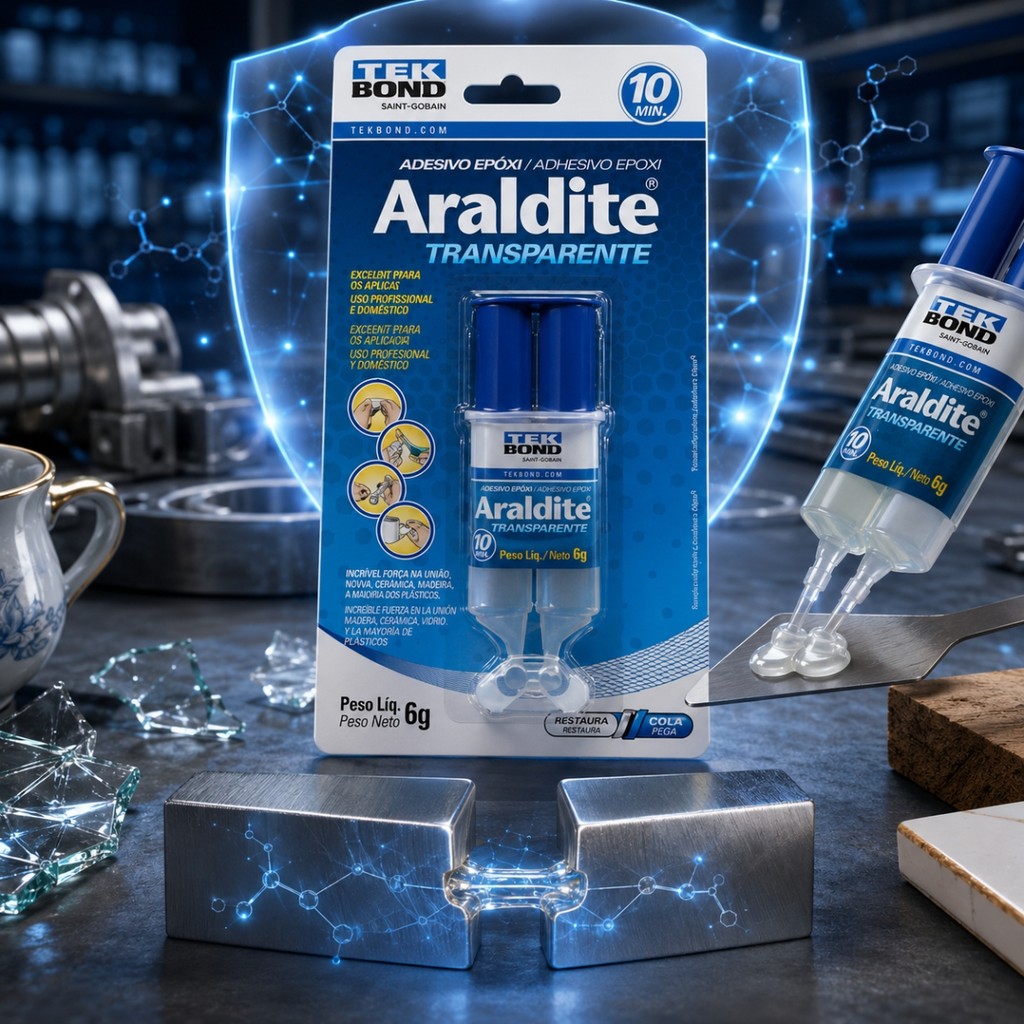 Adesivo Araldite Cola Epóxi Transparente 10 Min Seringa 6g