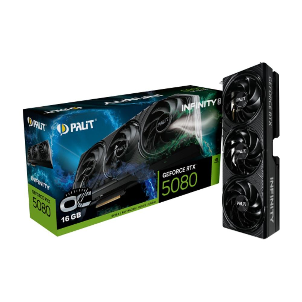 Placa de Video GeForce NVIDIA PALIT RTX5080 16GB INFINITY 3 OC 3X - 256 BITS - HDMI/3X DP - NE75080U19T2-GB2035S
