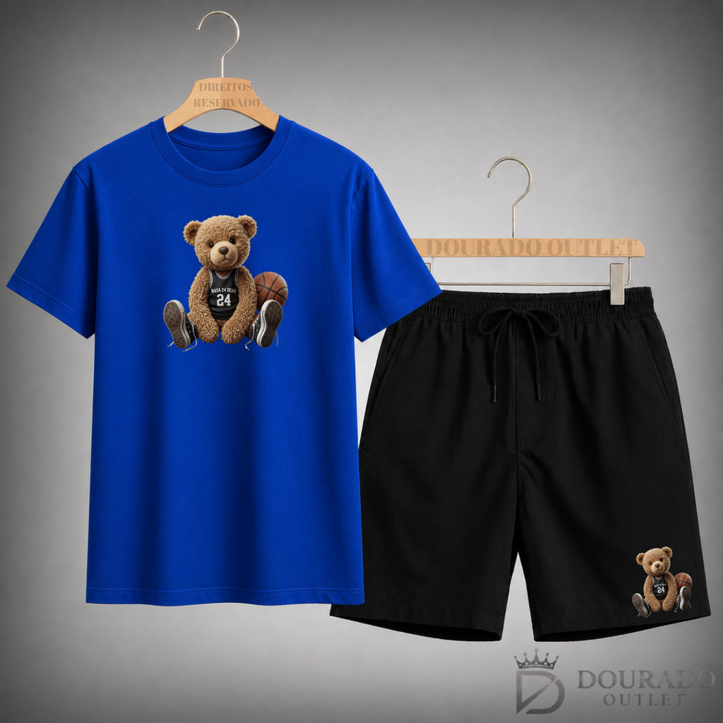 Conjunto Camiseta + Shorts Mauricinho Masculino URSO BASQUETE Lançamento Alta Qualidade Exclusivo