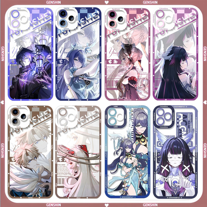 Capa De Telefone TPU Para Samsung Galaxy A07 A54 A55 A34 A35 A53 A24 A14 A15 A25 A04 A04E Claro Genshin Impacto Columbin