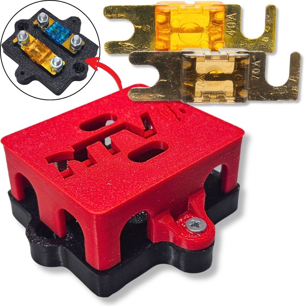 KIT PORTA FUSÍVEL DUPLO MIDI TIPO FACA BARRAMENTO DISTRIBUIDOR + 2 FUSÍVEIS MIDI FACA 40A E 70A